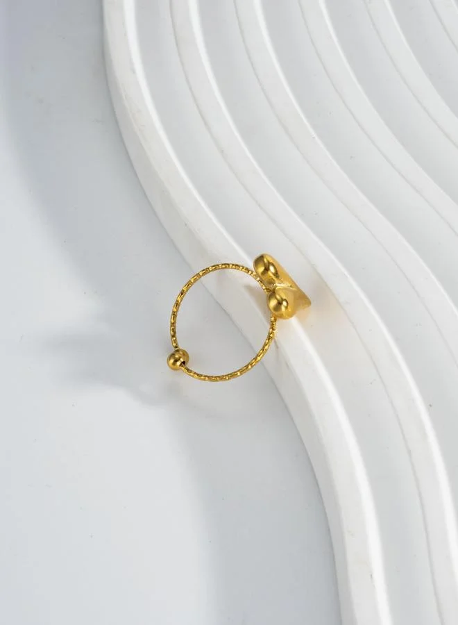 تايك تو خاتم ذهبي على شكل قلب للنساء